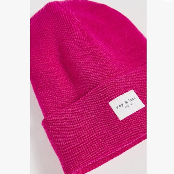 RAG & BONE ADDISON WOOL BEANIE HOT PINK OS NWOT